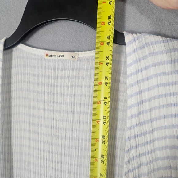 Marine Layer Double Gauze Cotton Maddie True Wrap Dress Striped Sz Medium - Picture 6 of 7